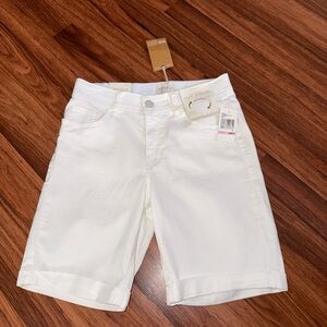 Angels White Denim Bermuda Shorts